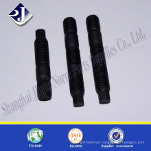 alibaba manufacturer black finished carbon steel half threads stud bolt